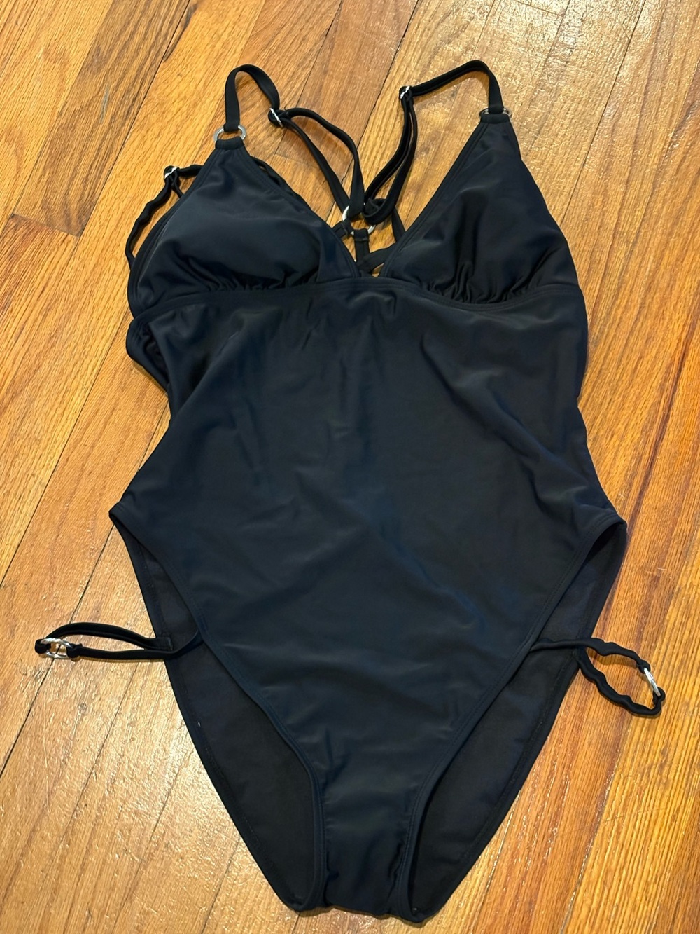 Adore Me Women’s Black One-Piece Strappy Swimsuit L